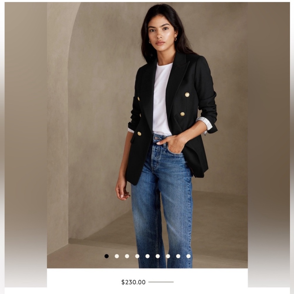 Banana Republic Captain’s Blazer Size 4 Black, only worn once!
